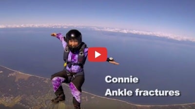 Connie's skydiving injury video